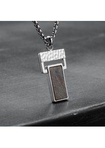 Holzkern Necklaces Men Silber und Schiefer