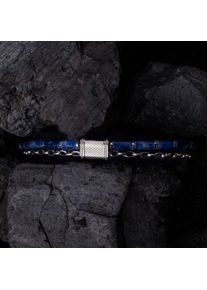 Holzkern Bracelets Men Silber und Marmor