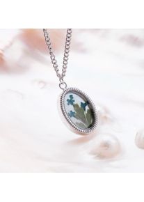 Holzkern Necklaces Damer s&oslash;lv og blomst