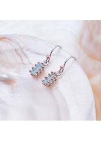 Holzkern Earrings Women Rosegold and Aquamarine