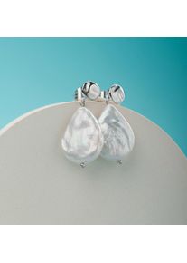 Holzkern Earrings Damer S&oslash;lv og Barokperle