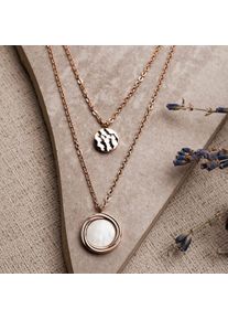 Holzkern Necklaces Women Rose Gold and Nacre