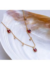 Holzkern Necklaces Damer guld og granat