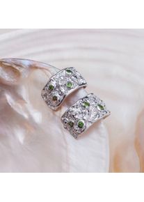 Holzkern Earrings Women Silver and Diopside