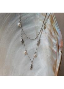 Holzkern Necklaces Women Silver and Pearl
