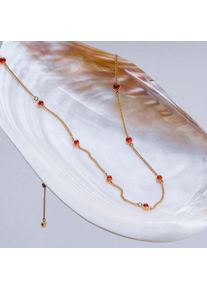 Holzkern Necklaces Damer guld og kalcedon