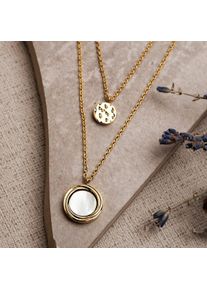 Holzkern Necklaces Women Gold and White Nacre