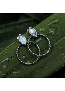 Holzkern Earrings Damer s&oslash;lv og Perlemor