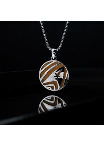 Holzkern Necklaces Men Silber und Jade