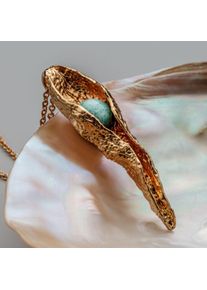 Holzkern Necklaces Women Gold and Amazonite