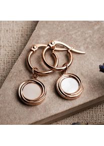 Holzkern Earrings Women Rose Gold and Nacre
