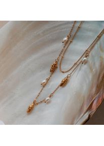 Holzkern Necklaces Women Gold and Pearl