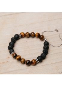 Holzkern Bracelets Men Lava und Tigerauge