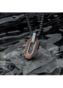Holzkern Necklaces Men Damast und Walnuss