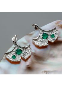 Holzkern Earrings Women Silver and Chalcedony