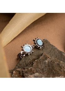 Holzkern Earrings Women Silver and Blue Nacre