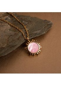 Holzkern Necklaces Women Gold and Pink Nacre
