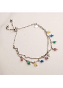 Holzkern Bracelets Women Silver and Rainbow