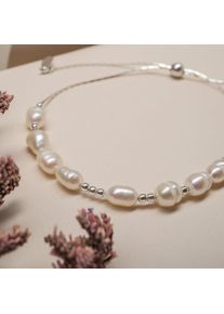 Holzkern Bracelets Women Silver and Pearl