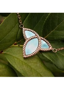 Holzkern Necklaces Women Rose Gold and Turquoise Nacre
