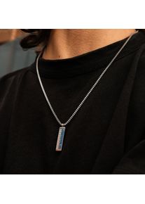 Silver Men's Necklace with Lapis Lazuli Pendant