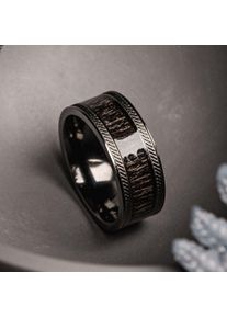 Holzkern Rings Men M&oslash;rkegr&aring; og Ahorn