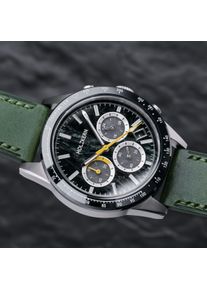 Holzkern; Orologio di legno Neverrest (occhio di gatto/verde), Uomo, Legno naturale