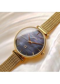 Holzkern; Wood Watch Giggles (Nacre/Gold), Women, Natural wood