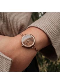 Elegant women's bracelet watch Leave with unique walnut wood dial