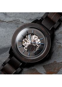 Designer Automatic Watch Diablo, Black Stainless Steel, by Holzkern