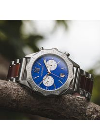 Holzkern; Wood Watch Osprey (Koa/Azure Blue), Men, Natural wood