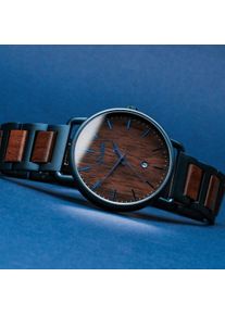 Wood Watch for Men Ipanema, Adjustable Bracelet, 42mm case, Fine grain Walnutwood