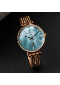Holzkern; Wood Watch Chitchat (Nacre/Rose Gold), Women, Natural wood