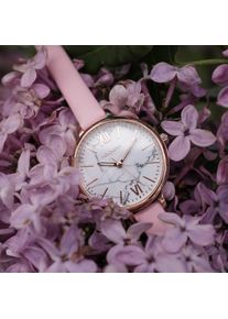 Holzkern; Wood Watch Alva (Marble/Rose Gold), Women, Natural wood