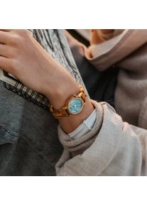 Holzkern; Wood Watch Antrim (Olive/Nacre), Women, Natural wood