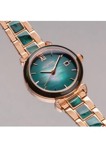 Holzkern; Wood Watch Sunglister (Green mother-of-pearl/Rose gold), Women, Natural wood