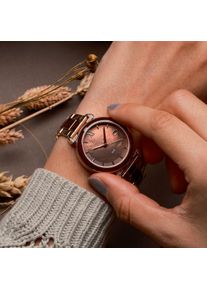 Holzkern; Wood Watch Sunglister (Brown mother-of-pearl/Rose gold), Women, Natural wood