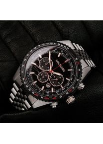 Holzkern; Wood Watch Openhorizon (Black marble/Silver), Men, Natural wood