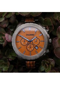 Holzkern; Wood Watch Callanish (Zebrawood/Koa), Men, Natural wood