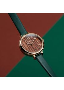 Holzkern; Wood Watch Wangari (Zebrawood/Gold), Women, Natural wood