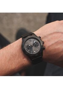 Black Men's Watch named Black Vulture by Holzkern, Monochrome Stainless Steel