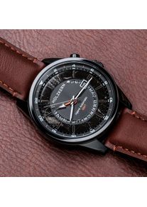 Holzkern; Wood Watch Gmt Skywhirl (Marble/Black), (Not implemented), Natural wood