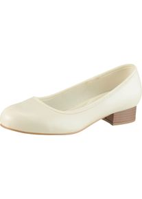 Damen Pumps i skinnimitation, l&auml;stvidd F vit Gr&ouml;&szlig;e 39