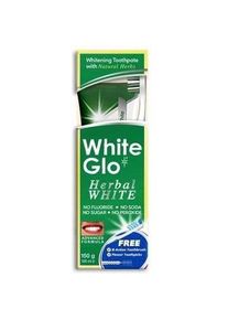 White Glo, Zahnpasta, SET Herbal White Toothpaste ziołowa pasta do zęb&oacute;w 100ml + szczoteczka do zęb&oacute;w (100 ml)