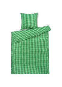 Juna, Bettw&auml;sche, B 140 x L 220 cm - &Oslash;kologisk bomuld - Gr&oslash;n/sand (Bettw&auml;sche Set, 140 x 220 cm)