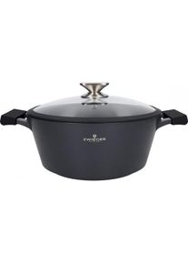 Zwieger Black STONE Topf mit Deckel 28cm 5,5l, Pfanne + Kochtopf, Schwarz