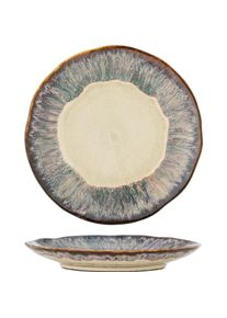 Bloomingville - Imogen Plate - Multi - Stoneware, Teller, Gr&uuml;n, Mehrfarbig, Rosa, Beige