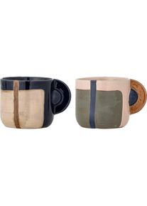Bloomingville - Bolivia Cup - Multi - Stoneware, Tasse, Blau, Mehrfarbig, Rosa, Beige