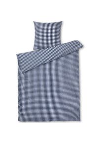 Juna, Bettw&auml;sche, B 140 x L 220 cm - &Oslash;kologisk bomuld - M&oslash;rk bl&aring;/hvid (Bettw&auml;sche Set, 140 x 220 cm)