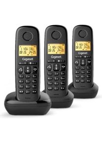 Gigaset WIRELESS PHONE BASIC 100 TRIO BLACK (L36852-H3206-D211), Telefon, Schwarz
